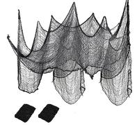 DOJoykey Lot de 2 gazes effrayantes pour Halloween, 80 x 215 cm, tissu effrayant, toile d'araignée d'Halloween pour fenêtre d'Halloween, décoration de maison hantée