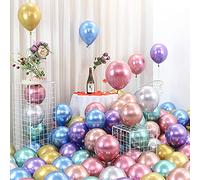 DOJoykey Lot de 20 ballons métalliques multicolores de 30,5 cm en latex pour décoration de fête d'anniversaire de mariage