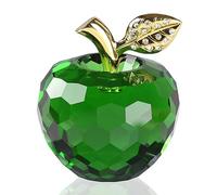 DOJOZ Sculpture en verre en cristal de pomme, décoration artisanale, ornement de table, statue pour décoration de maison (Vert)