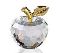 DOJOZ - Statue de décoration en verre en cristal de pomme - Presse-papier - Ornement de table - Décoration de maison (Blanc)
