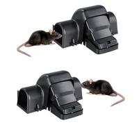 Dokeno 2pz Piege a Souris, Piège à Rats et Souris, Piege Souris Vivante, Piège à Rats, Piege a Rat Intérieur & Extérieu, Trappe Sourisne pour Cuisine, Jardin, Contiennent Pas d'appât pour Rongeurs