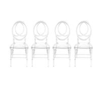 Dokiiovo Lot de 4 chaises transparentes élégantes en polycarbonate empilables - Chaises de salle à manger transparentes pour salon, banquet, intérieur et extérieur (modèle A)
