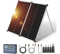 DOKIO 160W 18V Panneau Solaire Pliable Portable pour batteries 12V avec regulateur de charge solaire (2 ports USB) sac de transpor