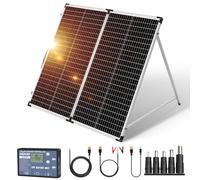DOKIO 160W 18V Panneau Solaire Pliable Portable pour batteries 12V avec régulateur de charge solaire (2 ports USB) + sac de transport