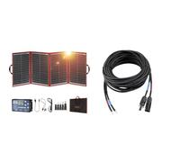 DOKIO 200W Kit Panneau solaire pliable portable monocristallin & enjoy solar Câble de raccordement professionnel de 4mm² entre le module solaire et le régulateur de charge solaire 8m