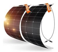 DOKIO 2PC Panneau Solaire Souple 100W 12V (200W) Monocristallin Semi-Flexible pour Camping-Car, Camper, Van, Bateaux et Autres Surfa