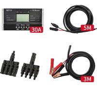 DOKIO Contrôleur PWM solaire, 30A d'intensité maximale, compatible avec les batteries plomb-acide, 30A KIT