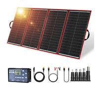 DOKIO Panneau Solaire Pliable 300W 18V Kit Monocristallin avec Régulateur de Charge (2 Ports USB) et Câble 3m pour Batterie de Voiture 12V, AGM, Gel, Acide