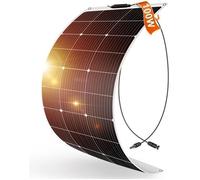 DOKIO Panneau Solaire Souple 100W 12V Monocristallin Semi-Flexible pour Camping-Car, Camper, Van, Bateaux et Autres Surfaces Inégale