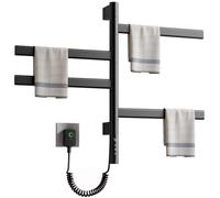 DOKKOME Sèche-Serviettes de Salle de Bain Rotatif à 180° radiateur sèche-Serviettes électrique 220 V 150 W avec minuterie et Thermostat 30-70 °C