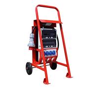Doktorvolt Distributeur de courant de chantier avec support et compteur électrique eXT S/FI Set 32 A 2 x 16 A 4 x 230 V Mennekes Prises Siemens