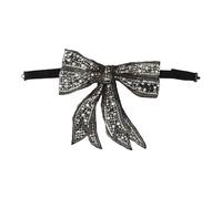 Dolce & Gabbana - Papillon en Soie Orné de Cristaux - Femme - Accessoires - Gris - Taille: ONE Size