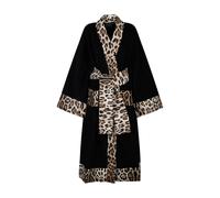 Dolce & Gabbana - Peignoir à Bordure Imprimé Léopard - Femme - Vêtements de nuit et de détente - Multicolore - Taille: L