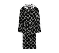 Dolce & Gabbana - Peignoir à capuche logo DG intégral - unisex - Vêtements de nuit et de détente - Noir - Taille: M