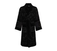 Dolce & Gabbana - Peignoir en coton éponge jacquard - Homme - Vêtements de nuit et de détente - Noir - Taille: M