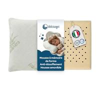 DOLCI SOGNI Oreiller Enfant 60x40 - Coussin Enfants de Plus de 2 Ans - Doux et Respirant pour Sommeil Réparateur - 100% Mousse Mémoire Naturelle Certification Oeko-TEX® - Hypoallergénique