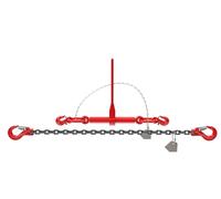 Dolezych Chaîne d'arrimage PowerLash L-150, 2200 daN, 2 pièces, avec Crochet à tête de Fourche, 2 m de Long, chaîne 6-8, Noir/Rouge