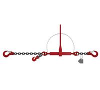 Dolezych Chaîne d'arrimage PowerLash L-150, 4000 daN, 1 pièce, avec Crochet à tête de Fourche, 3 m de Long, chaîne 8-8, Noir/Rouge