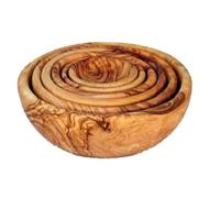 Dolfi | 6 bols en bois d'olivier 6 cm | Bois naturel dans Val Gardena | Figurine de crèche