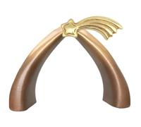 Dolfi | Cabane avec étoile en bois 14 cm | Bois naturel en Val Gardena | Figurine de crèche