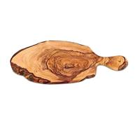 Dolfi | Planche à découper avec manche en bois d'olivier 32 cm | Bois naturel dans la vallée Gardena | Figurine de crèche