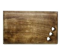 Dolfi | Planche à découper en bois et cœurs 35 x 25 cm 25 cm | Bois naturel en Val Gardena | Figurine de crèche