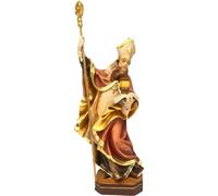 DOLFI Saint Rubert de Salzbourg 40 cm - Bois coloré à la main dans la vallée Gardena - Figurine de crèche