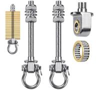 Dolibest 2pcs Crochet de Hamac, 17.5cm Accroche de Balançoire Fixation Fauteuil Suspendu de 180 Pivot Ensemble Plafond Poutre Chaise de Yoga Sac de Frappe Materiel de Suspension, 1500lbs