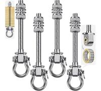 Dolibest 4pcs Crochet de Hamac, 17.5cm Accroche de Balançoire Fixation Fauteuil Suspendu de 180 Pivot Ensemble Plafond Poutre Chaise de Yoga Sac de Frappe Materiel de Suspension, 1500lbs
