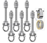 Dolibest 6pcs Crochet de Hamac, 17.5cm Accroche de Balançoire Fixation Fauteuil Suspendu de 180 Pivot Ensemble Plafond Poutre Chaise de Yoga Sac de Frappe Materiel de Suspension, 1500lbs