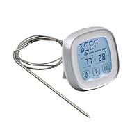 DollaTek Thermomètre à Viande, thermomètre pour Aliments à Lecture instantanée Thermomètre numérique avec sonde d'alerte de minuterie pour Four, Cuisine, grillades, Fumeur (Argent)