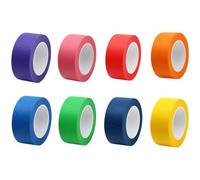 Dolltobe Lot de 8 rubans de masquage colorés, rose, rouge, orange, vert clair, violet, bleu clair, bleu foncé, jaune, pour arts, loisirs créatifs, bricolage, décoration et projets DIY