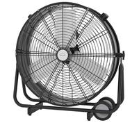 DOMAIR Brasseur d'air puissant MONSTER inclinable à 120° - 3 vitesses - 60 cm - 250 W - Sur roulettes - Noir
