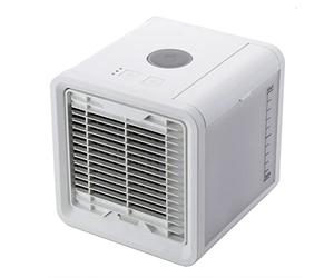 DOMAIR COOL CUBE - Mini Rafraîchisseur d’Air Portable de Bureau - 750 ml - 5 W - 3 Vitesses - LED Ambiance - Ultra-Compact - USB & Secteur - Blanc