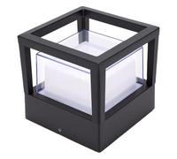 Domary Applique Murale Extérieure RGBW, Lampe Semi-extérieure Carrée en | Contrôle Intelligent par Application, Boîtier Noir Résistant à la Pluie, Large Tension AC85-265V, éclairage de Couloir de