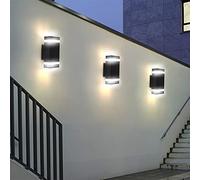 Domary Applique Murale Intérieure et Extérieure vers Le Haut, Applique Murale LED avec 2 Ampoules GU10 5W pour Chambre à Coucher, Salon, Couloir, Balcon, Entrée, Jardin, Hôtel, ca