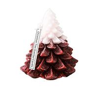 Domary Bougie Parfumée sans Fumée pour Arbre de Noël, Temps de Combustion 2 Heures, Forme Mignonne avec Cire Fleur Glace, Mèche en Coton sans Plomb pour Fête Noël, Mar (Blanc Rouge)