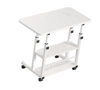 Domary Bureau de Chevet Mobile avec 3 étagères, Table Ergonomique pour Ordinateur Portable, Hauteur Variable, pour Chambre à Coucher, Dortoir, Bureau