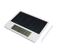 Domary Calendrier électronique de Bureau avec Tablette D'écriture LCD, | Construction en Plastique, Taille 8,7 X 6,6 X 0,4 Pouces, Stylet Magnétique Rechargeable de Type C, Support Pliable pour le