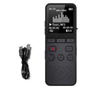 Domary Enregistreur Vocal Numérique avec Double Microphone pour | Batterie D'autonomie de 45 Heures, Format WAV/MP3, écran TFT de 1,4 Pouces, Transfert Rapide de Type C, Enregistrement à
