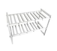 Domary Étagère de Rangement sous évier, Organiseur de Cuisine Escamotable | Construction en Plastique et Acier Inoxydable, Largeur Extensible de 15 à 27,6 Pouces, Conception de Sol à Sol pour un