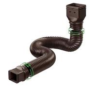 Domary Extension de Descente de Gouttière, Rallonge Descente Gouttière Flexible avec Adaptateurs 3x4 Pouces et 2x3 Pouces, Extensible jusqu'à 4,92 Pieds pour Le Drainage Ext (Brun)