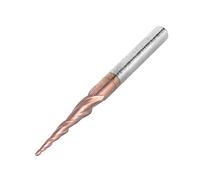 Domary Fraise à Bout Sphérique Conique de Précision, Acier au Tungstène à 2 Cannelures pour Couper et Rainurer, Diamètre de Foret 0,5 Mm, Longueur 50 Mm