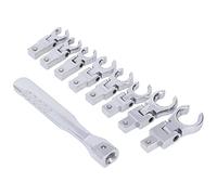 Domary Kit de Clés à Tête Flexibles, Jeu de Clés à Torsion Rotatives 180 Degrés Durables pour Fixations Difficiles D'accès, Acier au Chrome Vanadium 9 19 Mm, 8 Pièces