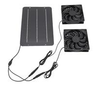 Domary Kit de Ventilateurs D'extraction Alimentés par Panneau Solaire 50W, Faible Bruit pour Ventilation de Niche pour Chien, ABS + Alliage