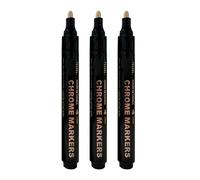 Domary Lot de 3 Marqueurs Miroir Chromés avec Pointes de 0,7 Mm, 1 Mm, 3, Peinture Liquide Réfléchissante Haute Brillance pour Verre, Plastique, Métal, Projets Artistiques, (Autres)