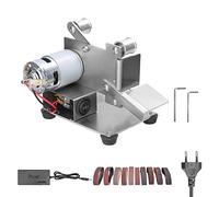 Domary Mini Ponceuse à Bande électrique Meuleuse Multifonctionnelle avec Corps en Acier Inoxydable Table de Travail Réglable pour Bricolage Polissage Rectifieuse Affûteuse de Bords