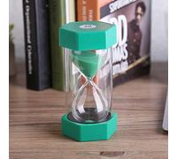 Domary Minuterie Sablier en Plastique 3 10 20 30 60 Minutes, Horloge de Sable pour Jeu de Cuisine, Exercice, Décoration Maison et Bureau, Cadeau (10 Points Vert)