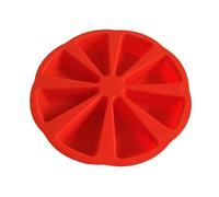 Domary Moule de Cuisson en Silicone à 8 Cavités, Ensemble de 2 Moules à Gâteau Antiadhésifs Polyvalents avec Conception Protection Thermique Flexible pour Pain, Muffins, Pizza (Rouge)