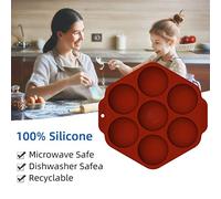Domary Moule en Silicone Demi-sphère pour Chocolat, 7 Cavités, Moule de | Silicone de qualité Alimentaire, Compatible Lave-vaisselle, de -40°F à 446°F, Démoulage Facile pour Mousse en Dôme, Bombe